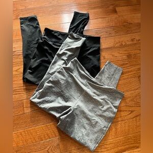 2 Pairs Eddie Bauer Leggings Black & Gray Athletic Lounge Layer Women XL Bottoms